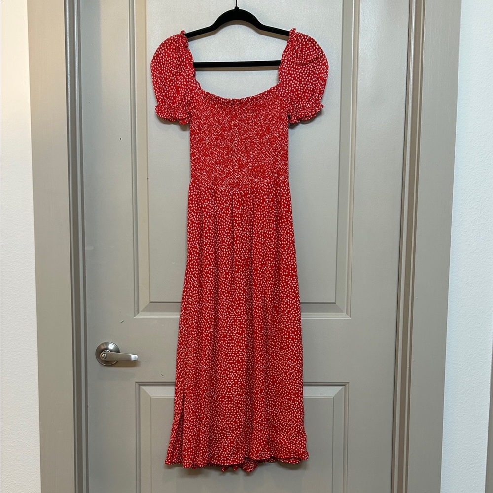Reformation Scarlet Floral Smocked Dress